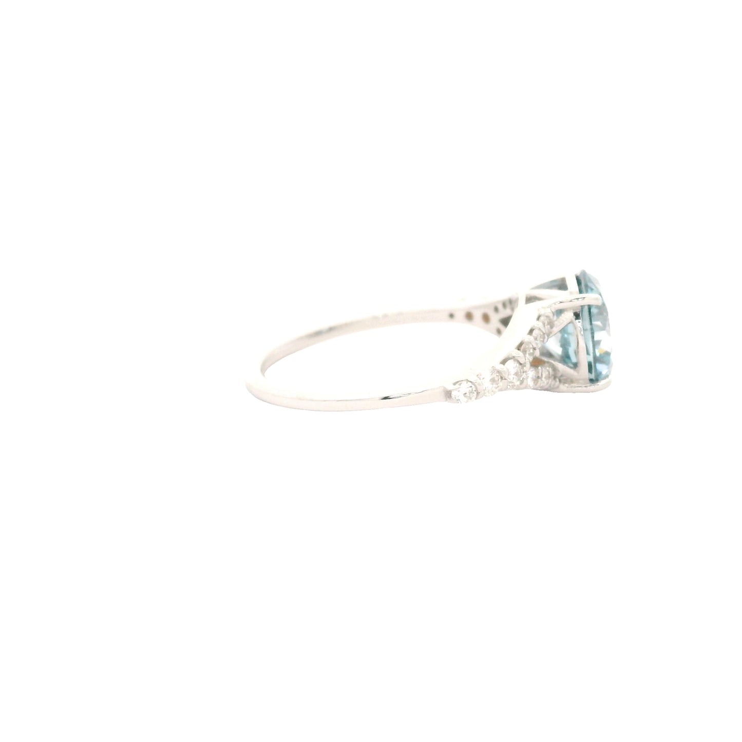 2.25 Carats Blue Lab Grown Diamond 14K Gold Ring