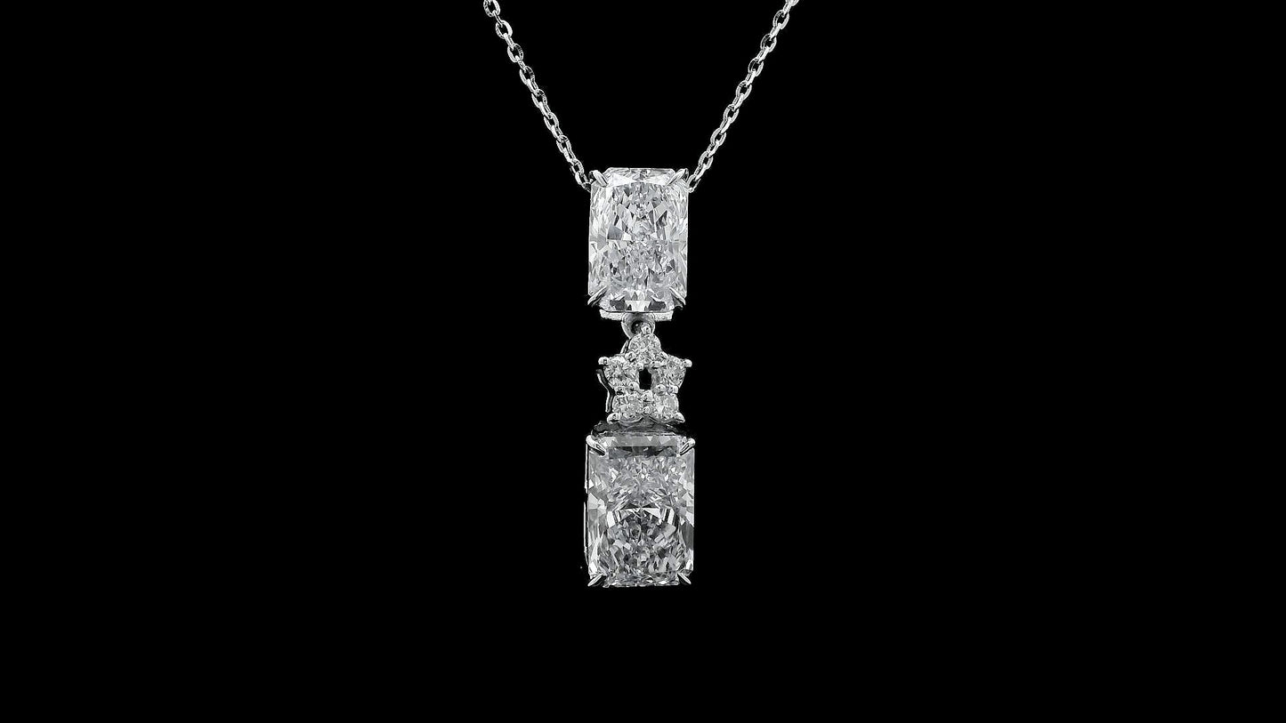 3.65 Carats Lab Grown Diamond 14K Gold Pendant