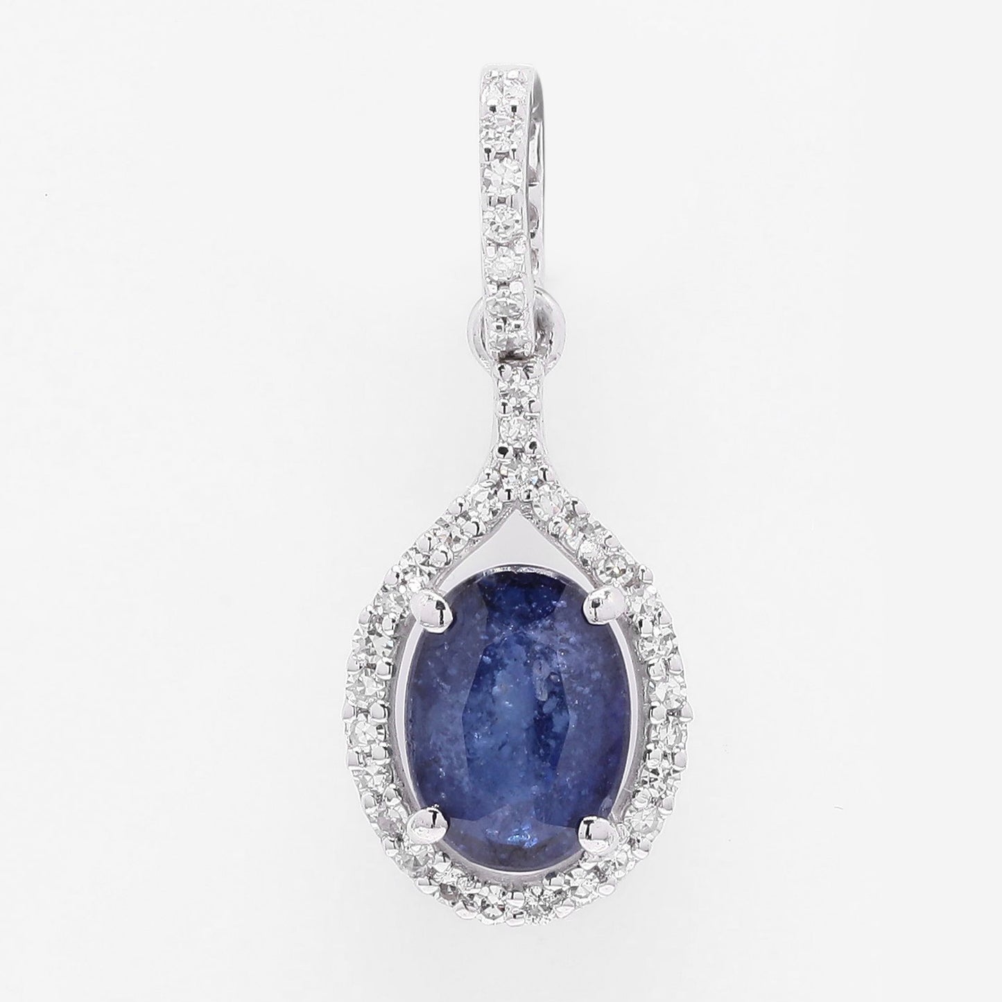 1.31 Ct Oval Mixed Cut Natural Sapphire 950 Platinum Pendant