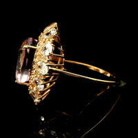 10.83 Ct Pear Kunzite 14K Gold Ring