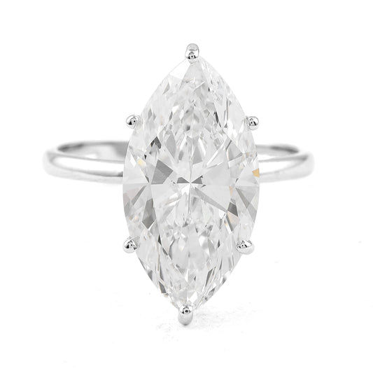 5.77 Ct Marquise Lab Grown Diamond 950 Platinum Ring