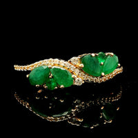 1.03 Ct Pear Emerald 14K Gold Ring