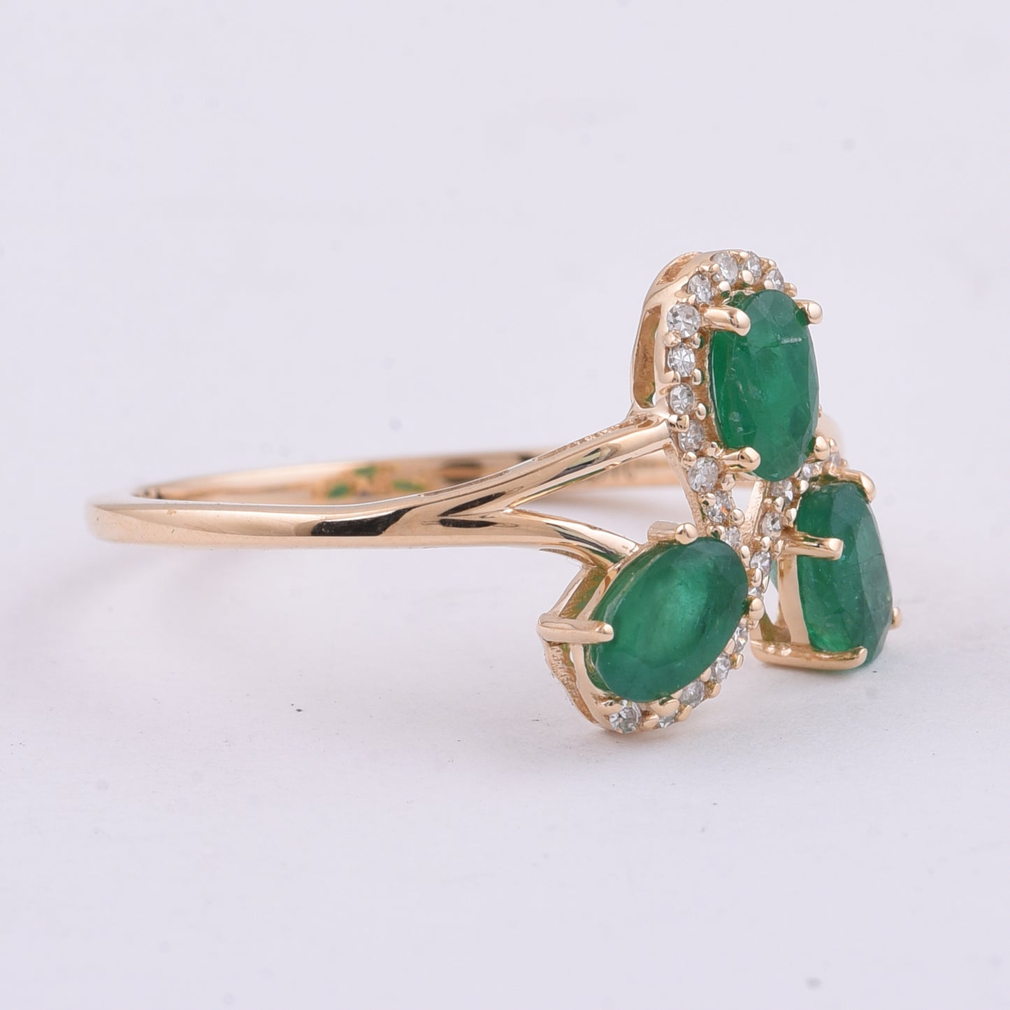 1.01 Ct Oval Natural Emerald 14K Gold Ring