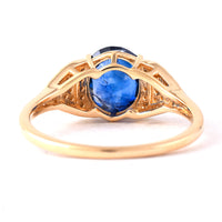 1.94 Ct Oval Mixed Cut Natural Sapphire 14K Gold Ring