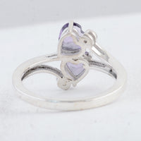 1.56 Ct Heart Amethyst 925 Sterling Silver Ring
