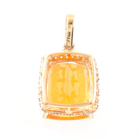 3.07 Ct Cushion Br.Fire Opal 9K Gold Pendant