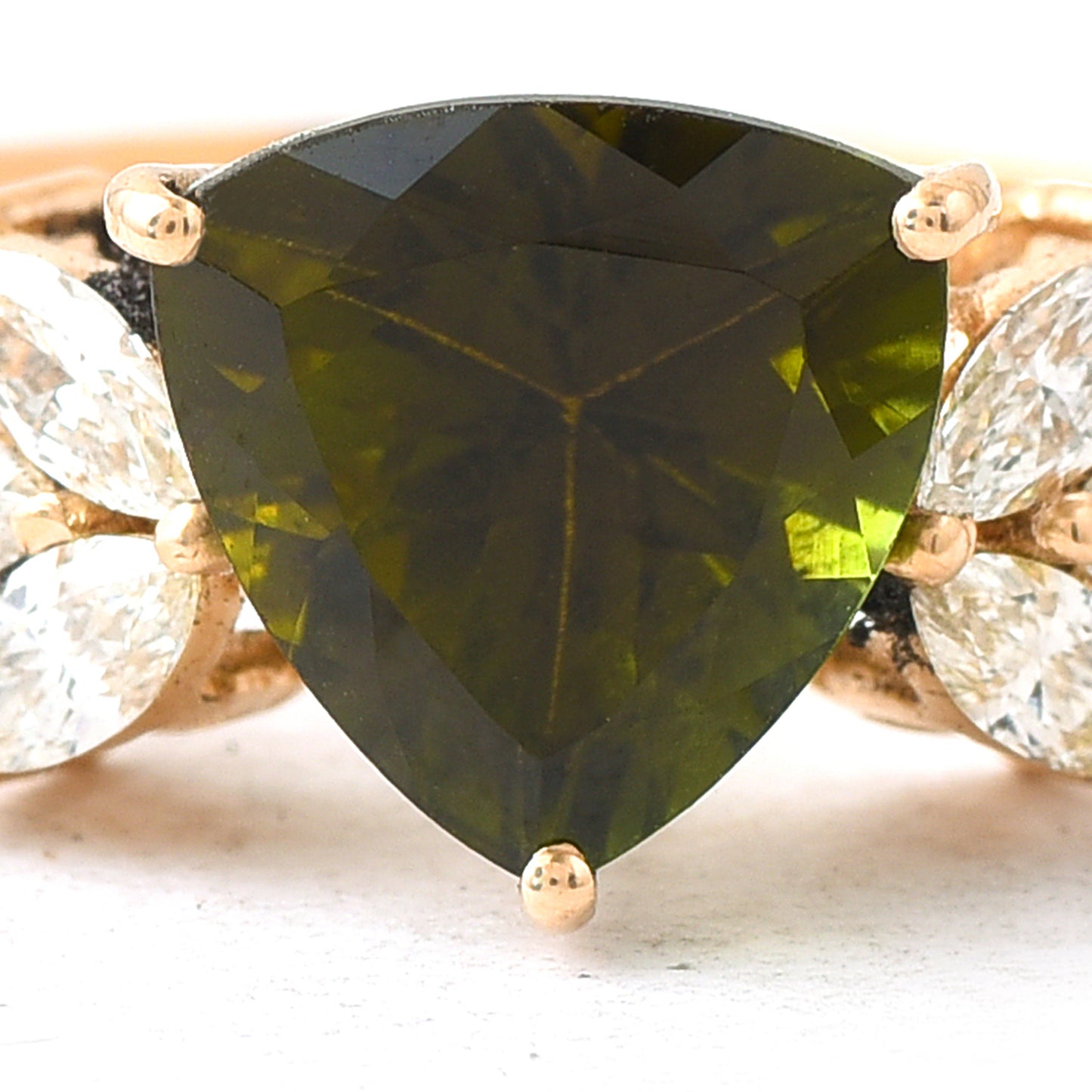 1.94 Ct Trillion Tourmaline 14K Gold Ring