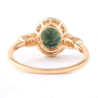 1.86 Ct Oval Mixed Cut Natural Green Tourmaline 14K Gold Ring