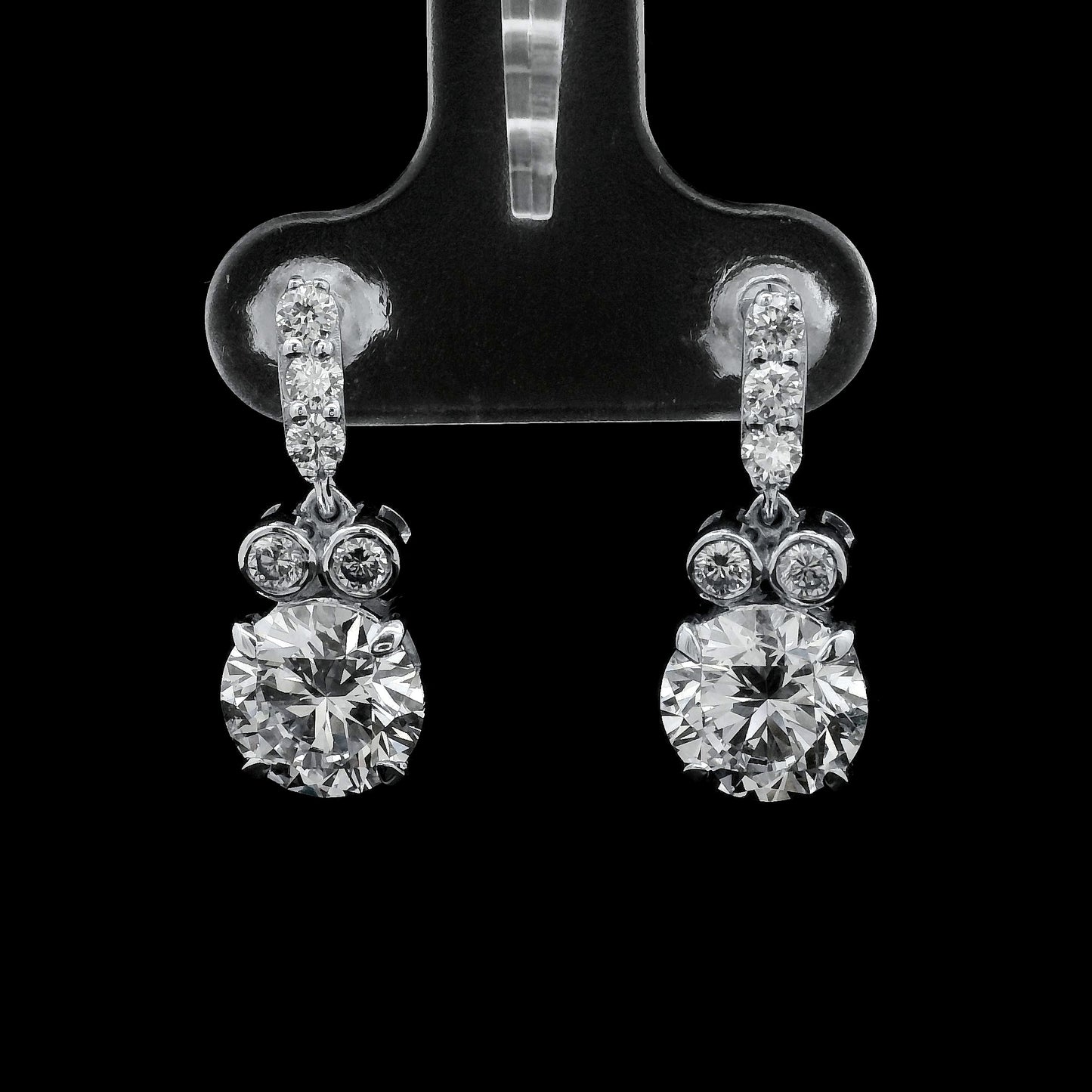 3.85 Ct Round Lab Grown Diamond 14K Gold Earrings
