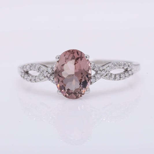 1.17 Ct Oval Mixed Cut Natural Tourmaline 950 Platinum Ring