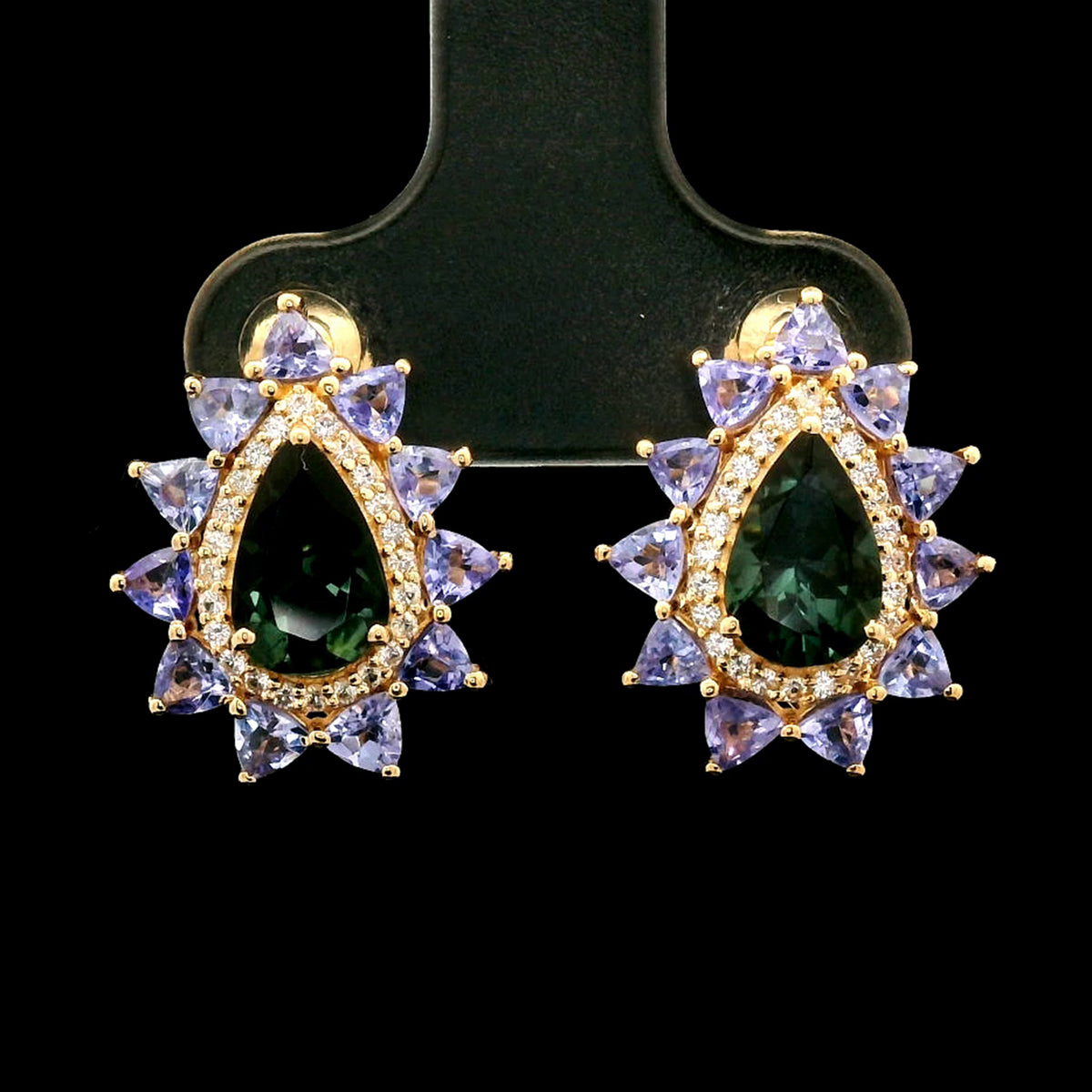 2.94 Ct Pear Tourmaline 14K Gold Earrings