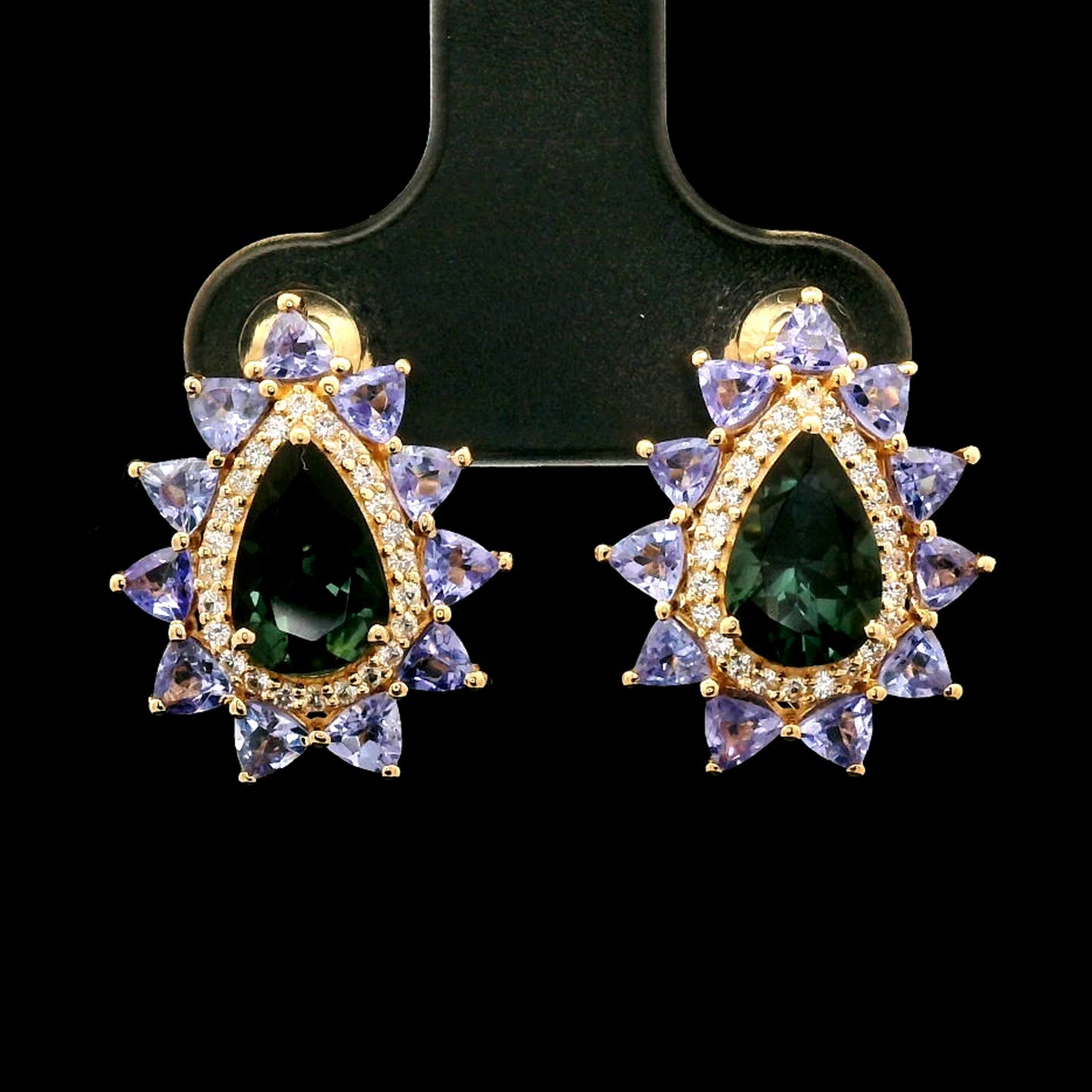 2.94 Ct Pear Tourmaline 14K Gold Earrings