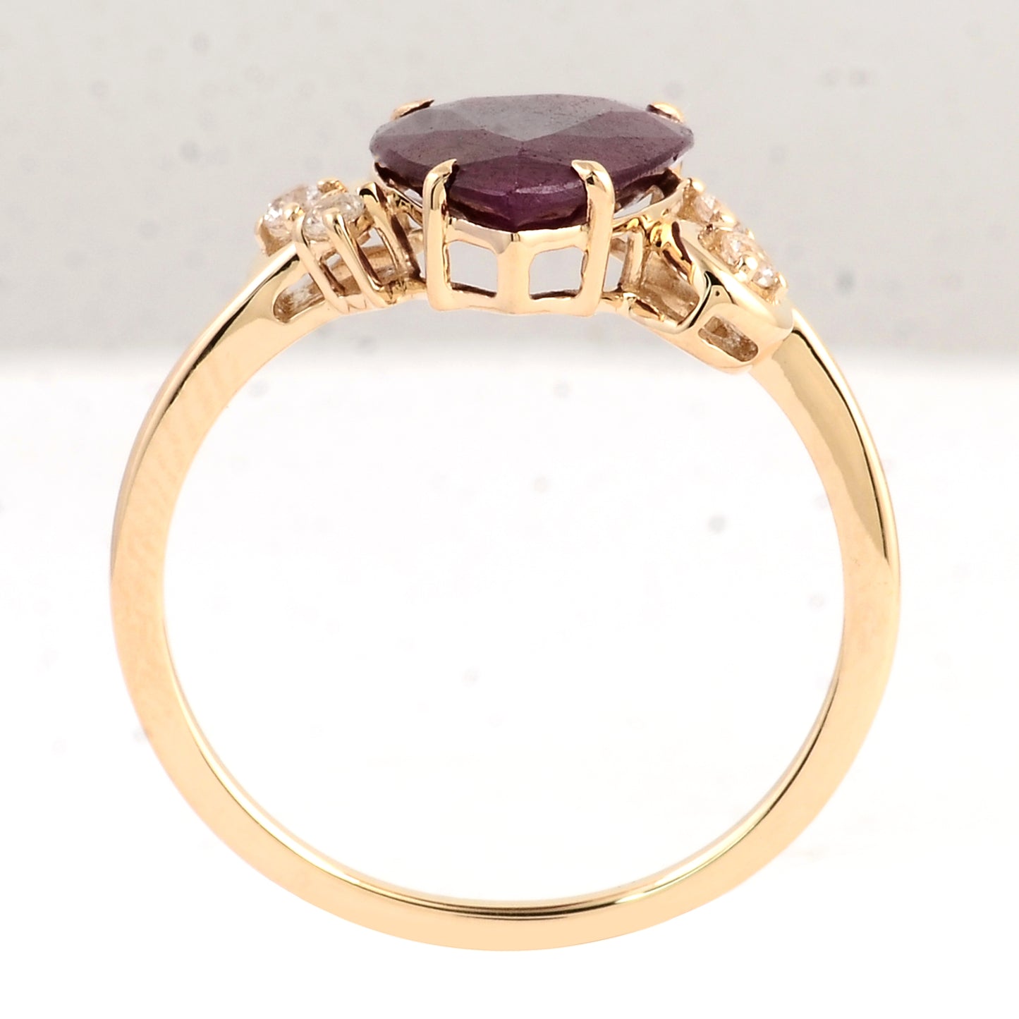2.90 Ct Pear Ruby 14K Gold Ring