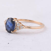 1.68 Ct Oval Natural Sapphire 14K Gold Ring