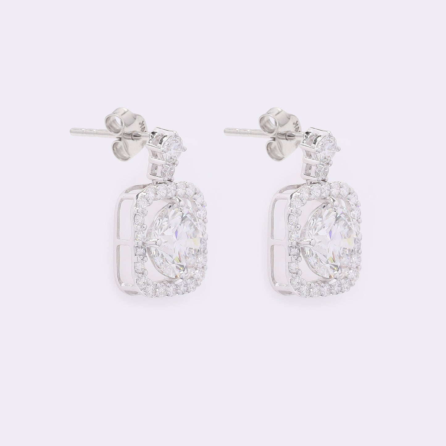 3.72 Carats Lab Grown Diamond 14K Gold Earrings