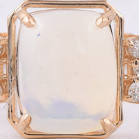 2.16 Ct Cushion Cabochon Cut Natural Opal 14K Gold Ring