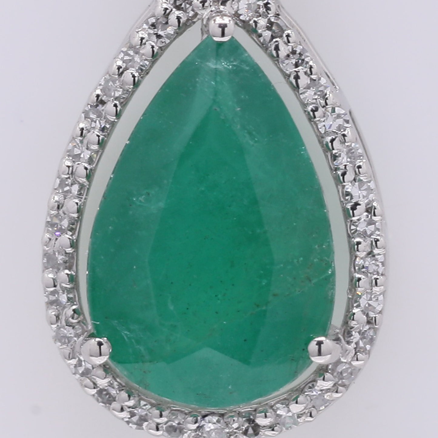 2.14 Ct Pear Mixed Cut Natural Emerald 950 Platinum Pendant
