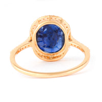 3.25 Ct Oval Mixed Cut Natural Sapphire 14K Gold Ring