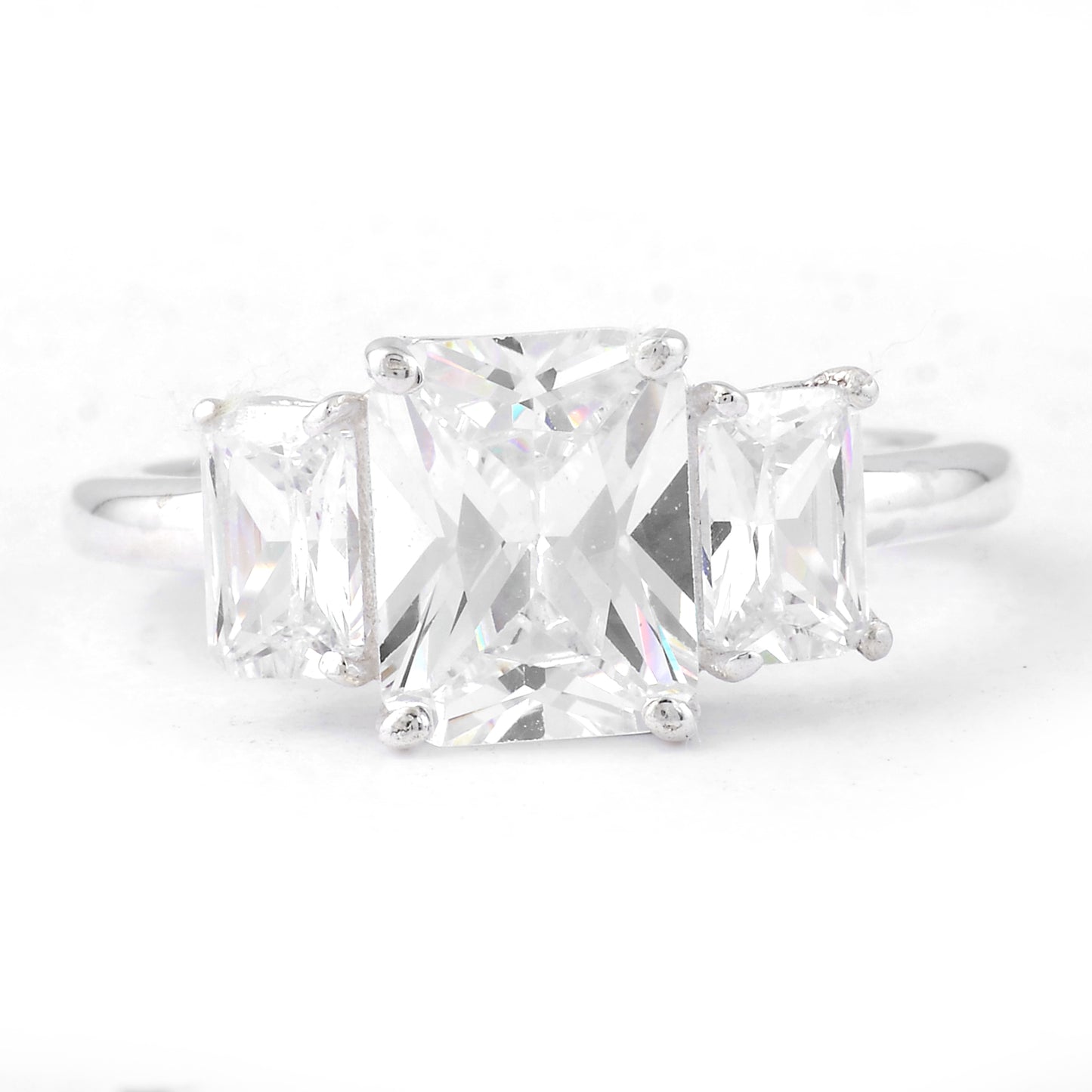 5.86 Ct Octagon White Cz, 925 Sterling Silver Ring