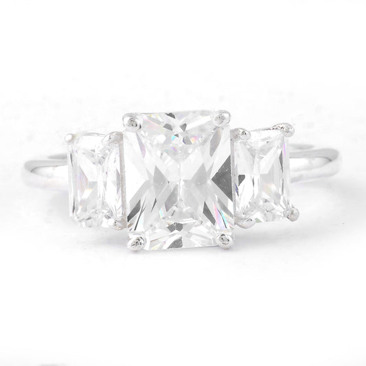 5.86 Ct Octagon White Cz, 925 Sterling Silver Ring