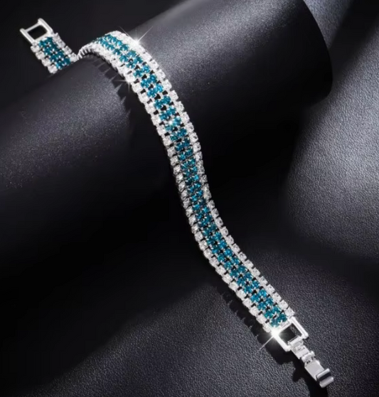 Cubic Zirconia Gold Plated Brass Bracelet