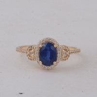 1.80 Ct Oval Sapphire 9K Gold Ring