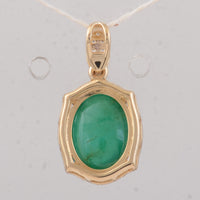 3.32 Ct Oval Emerald 9K Gold Pendant