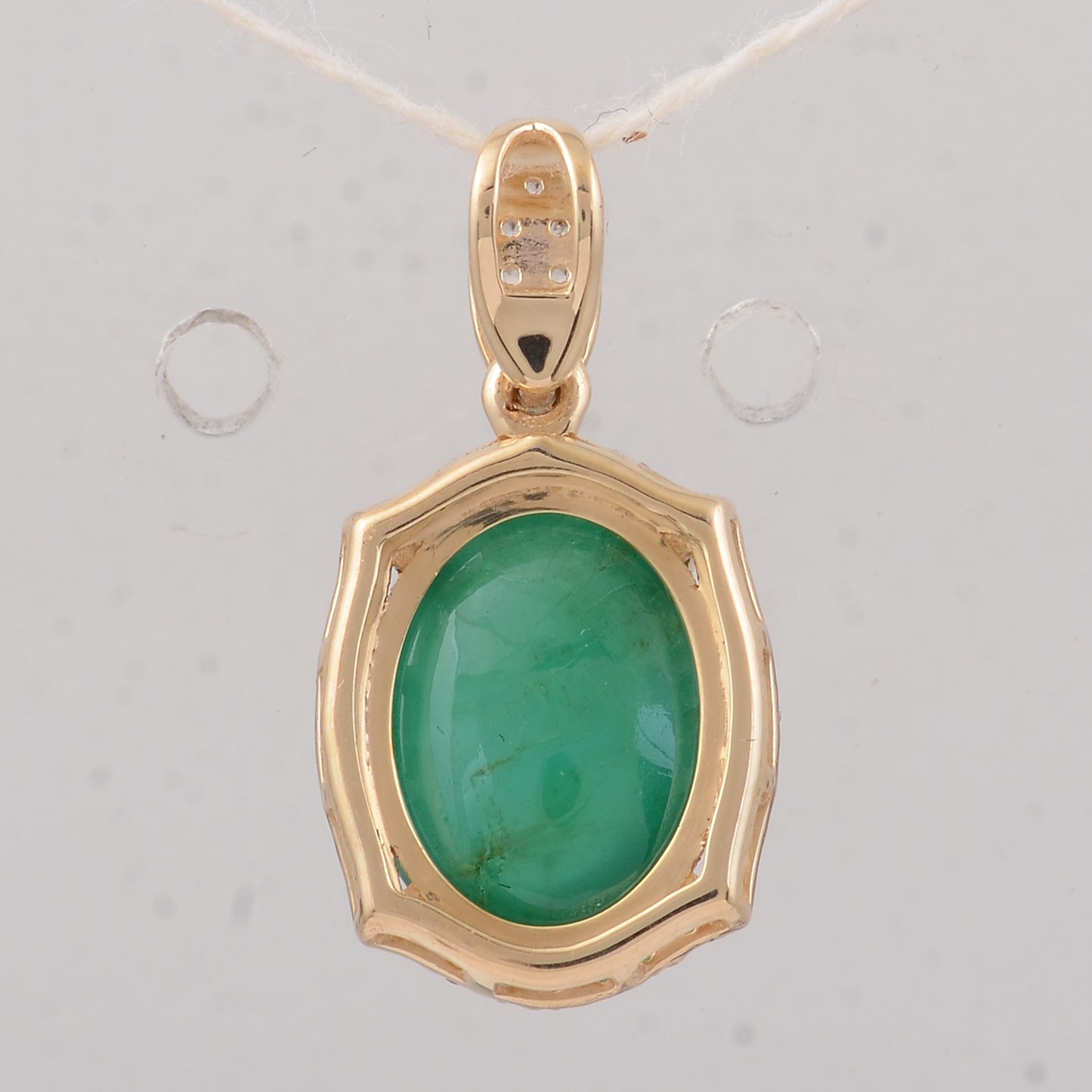 3.32 Ct Oval Emerald 9K Gold Pendant