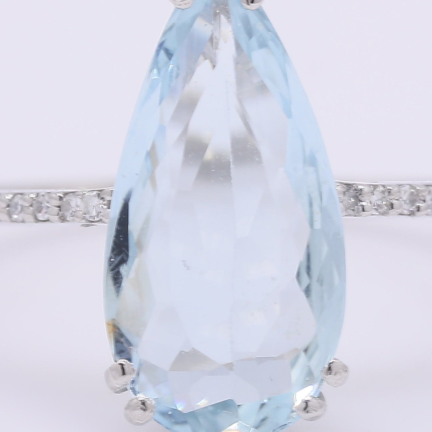 2.29 Ct Pear Mixed Cut Natural Aquamarine 950 Platinum Ring