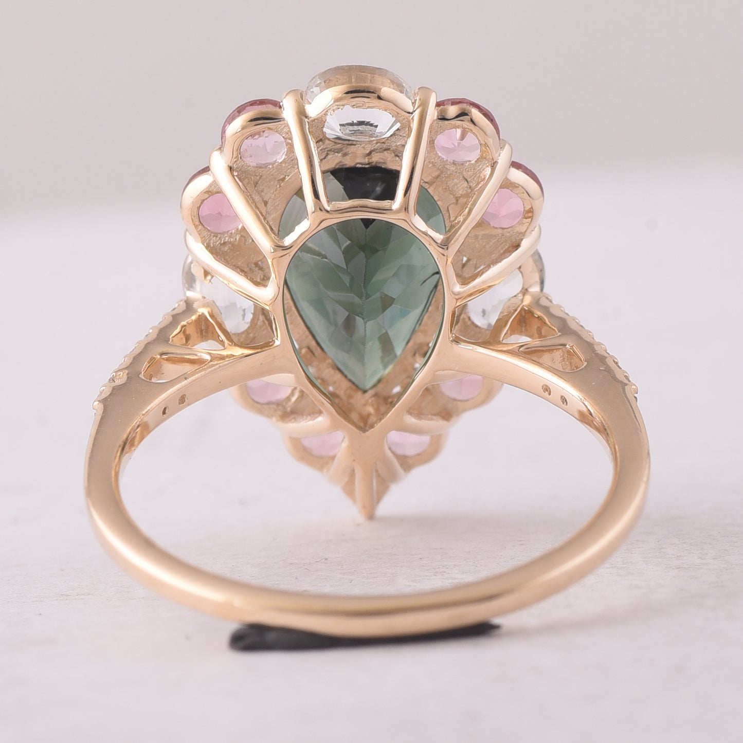 4.24 Ct Pear Tourmaline 9K Gold Ring