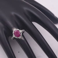 1.65 Ct Oval Mixed Cut Natural Ruby 950 Platinum Ring