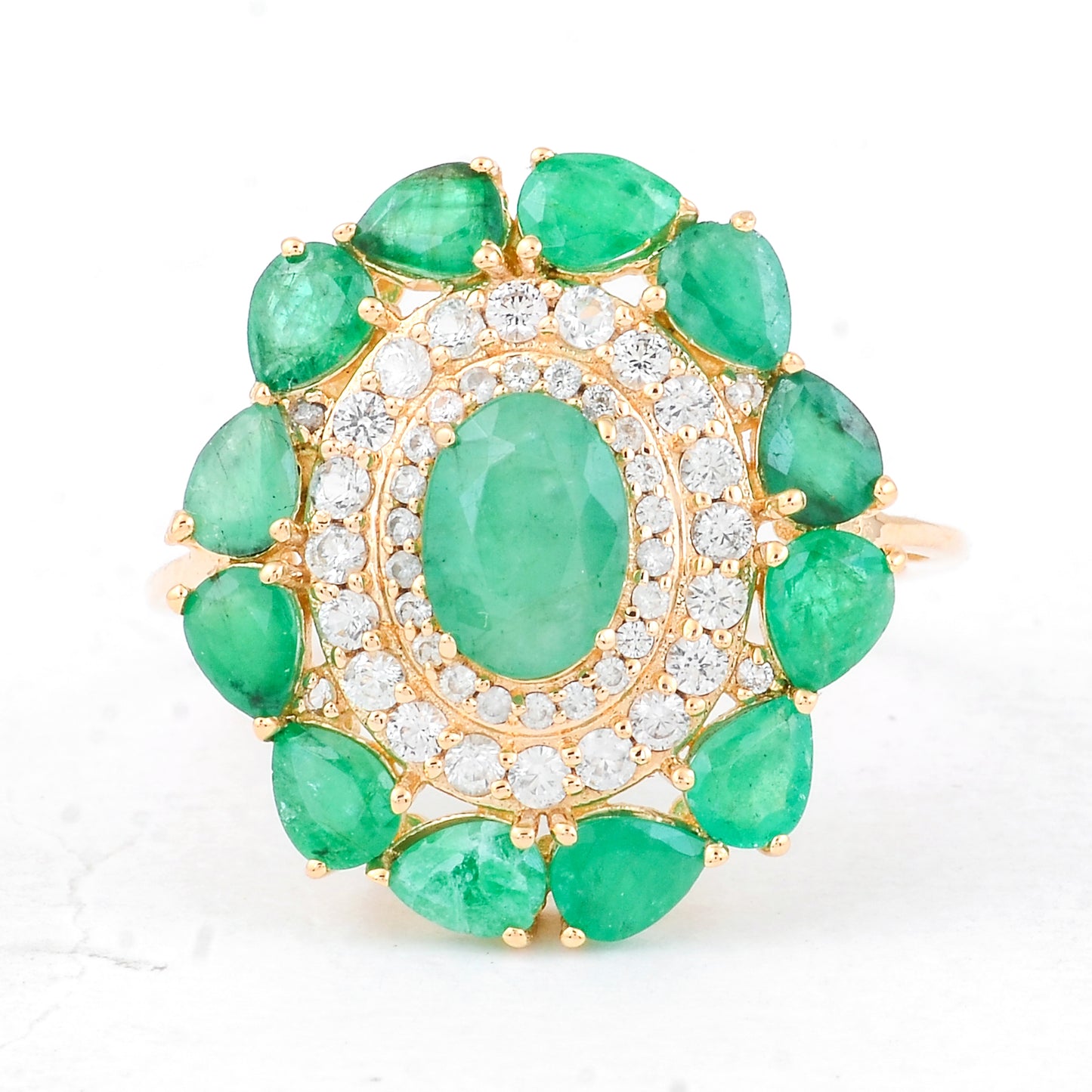 3.02 Ct Oval Emerald 14K Gold Ring