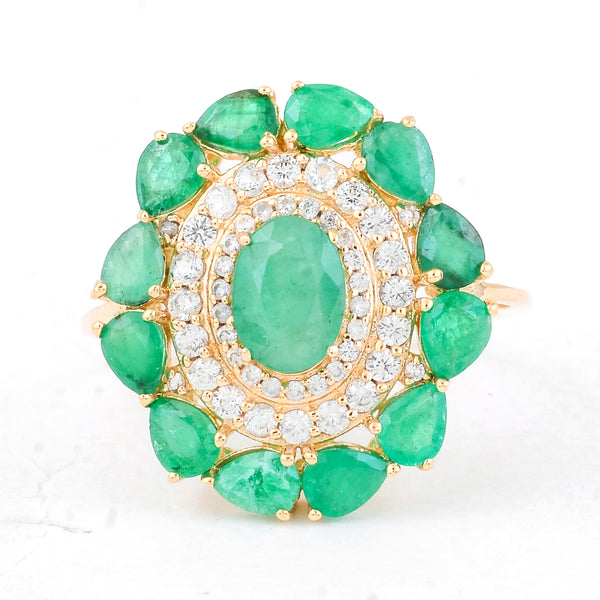 3.02 Ct Oval Emerald 14K Gold Ring