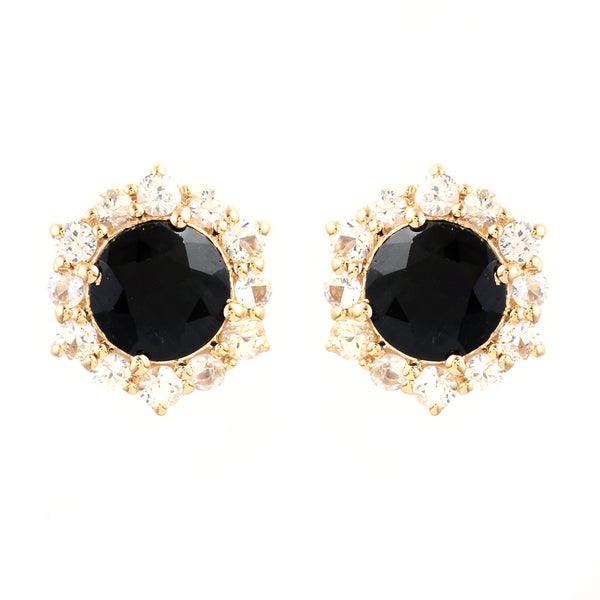 2.32 Ct Round Sapphire 14K Gold Earrings