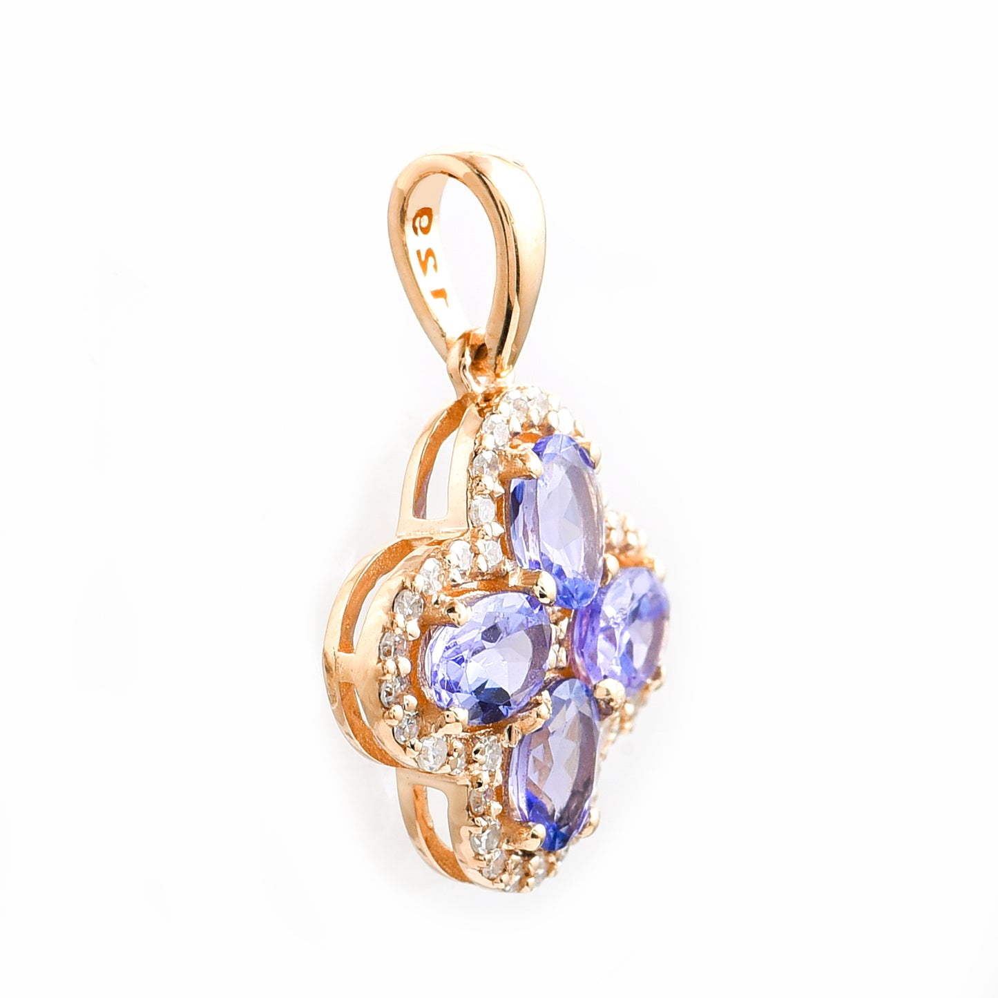 0.87 Ct Oval Mixed Cut Natural Tanzanite 14K Gold Pendant