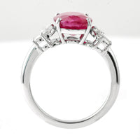 4.99 Ct Oval Ruby 950 Platinum Ring
