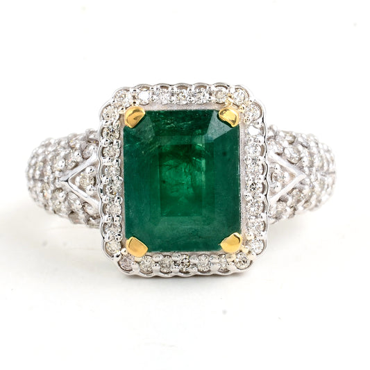 4.17 Carats Emerald 14K Gold Ring