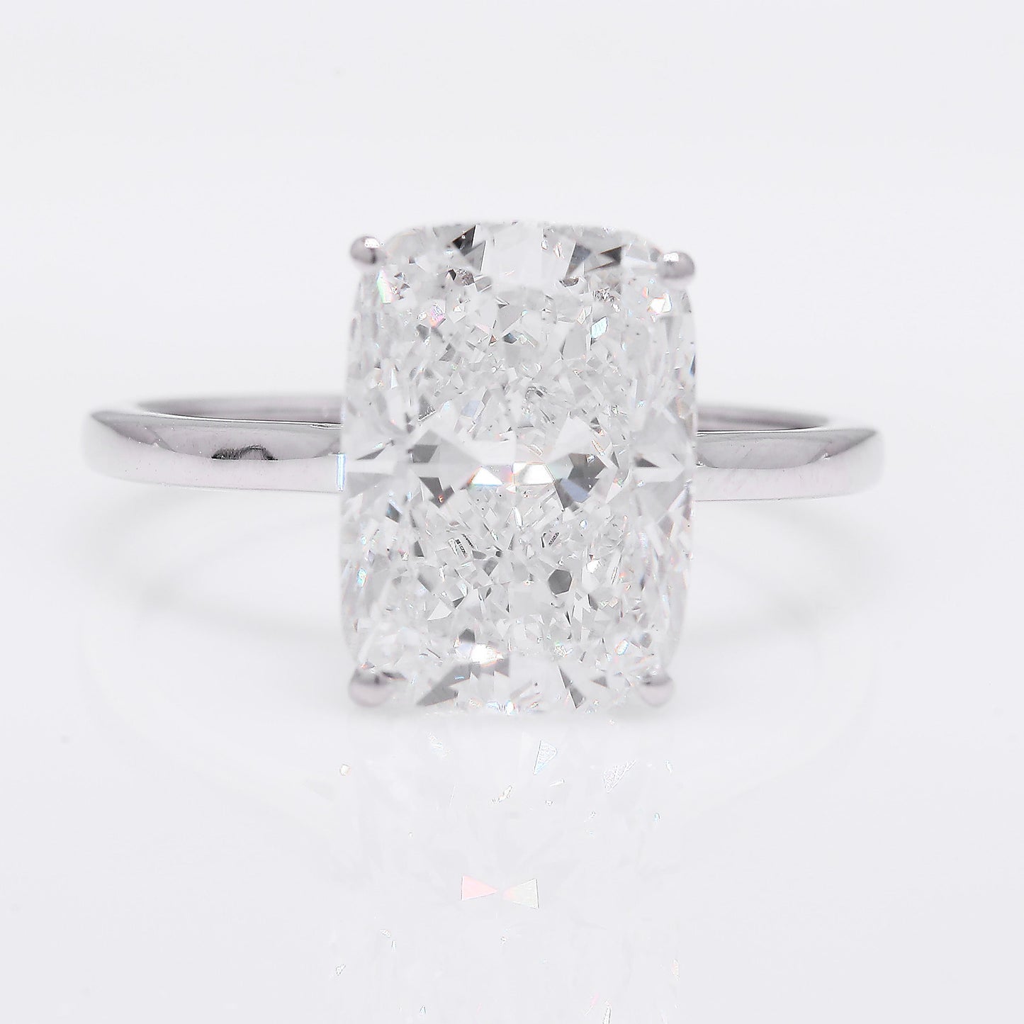 4.82 Ct Cushion Modified Brilliant Lab Grown Diamond 950 Platinum Ring