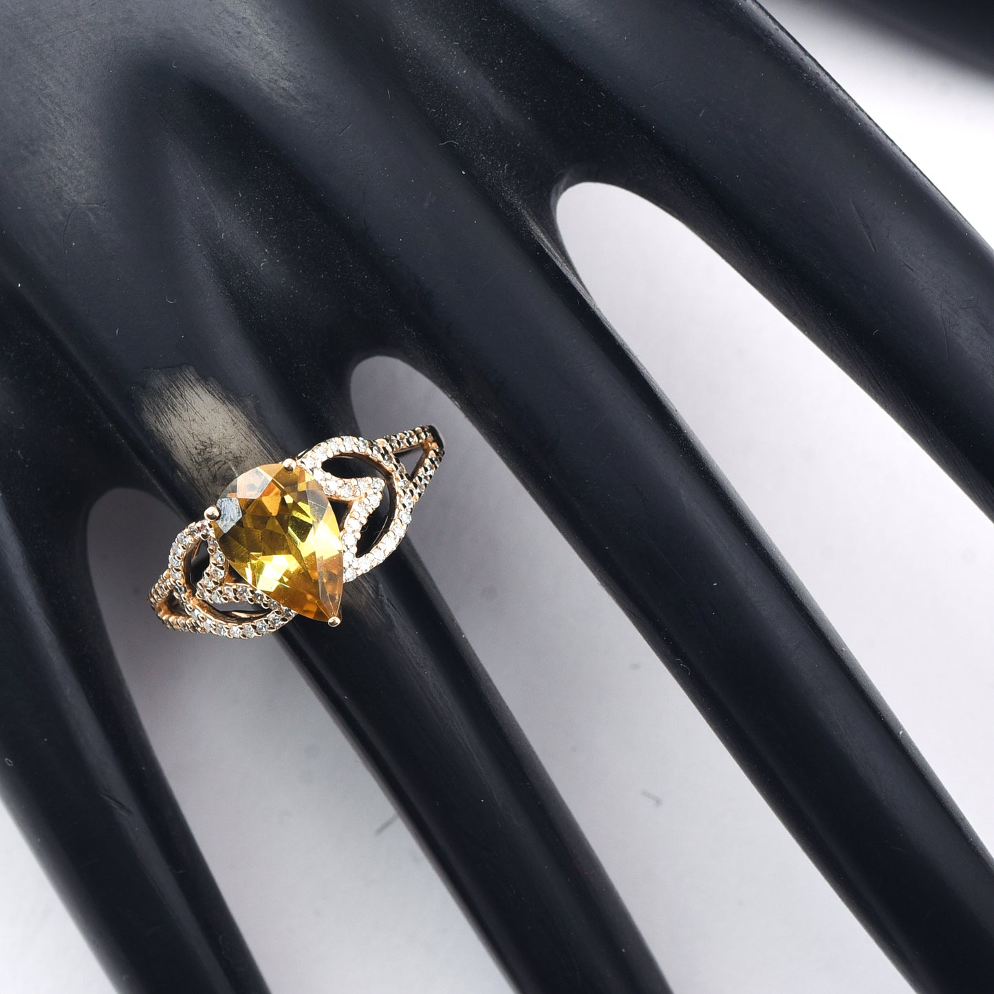 1.81 Ct Pear Mixed Cut Natural Tourmaline 14K Gold Ring