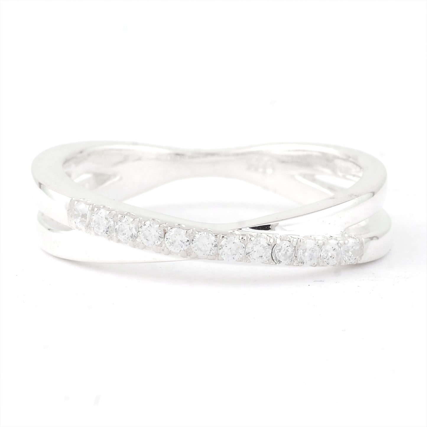 0.40 Ct Round Cubic Zirconia, 925 Sterling Silver Ring