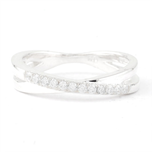 0.40 Ct Round Cubic Zirconia, 925 Sterling Silver Ring