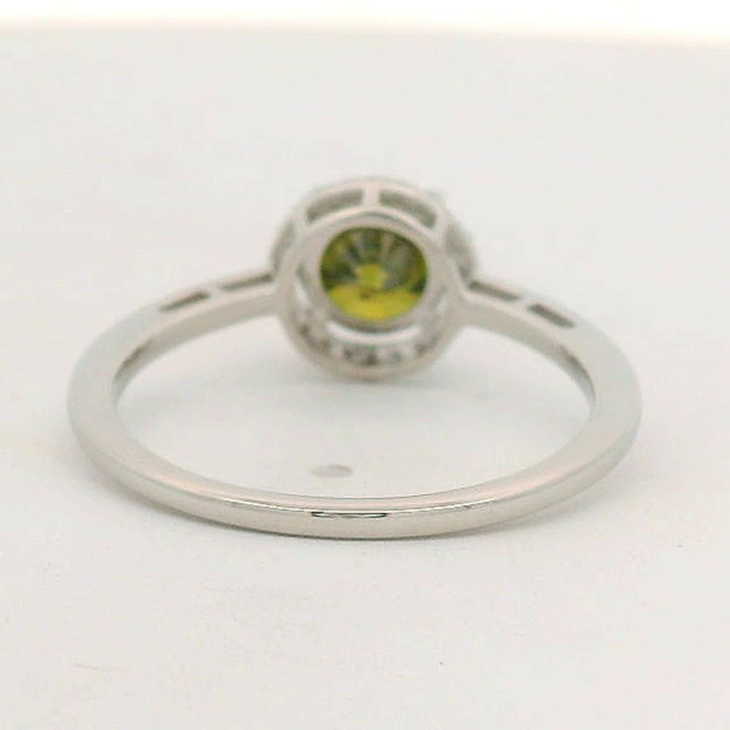 1.33 Ct Round Green Diamond 950 Platinum Ring