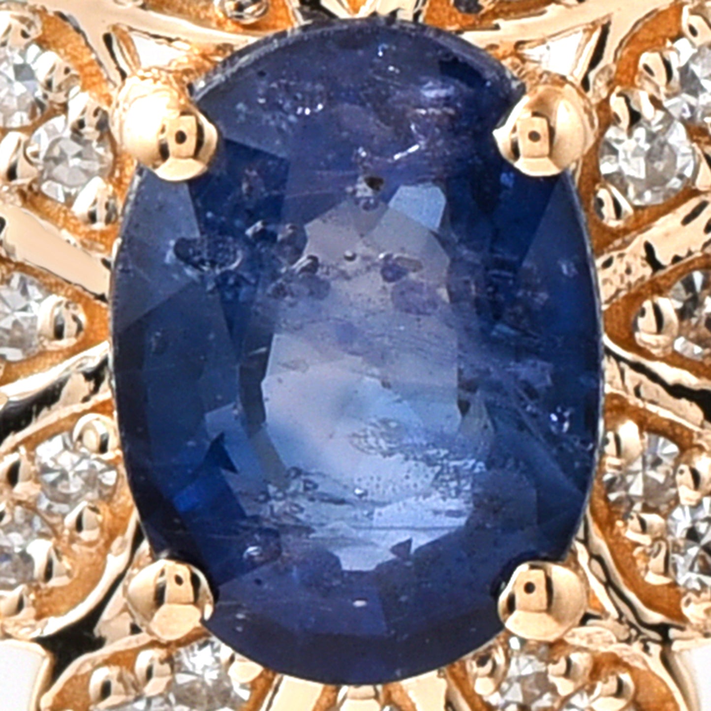 1.26 Ct Oval Mixed Cut Natural Sapphire 14K Gold Pendant