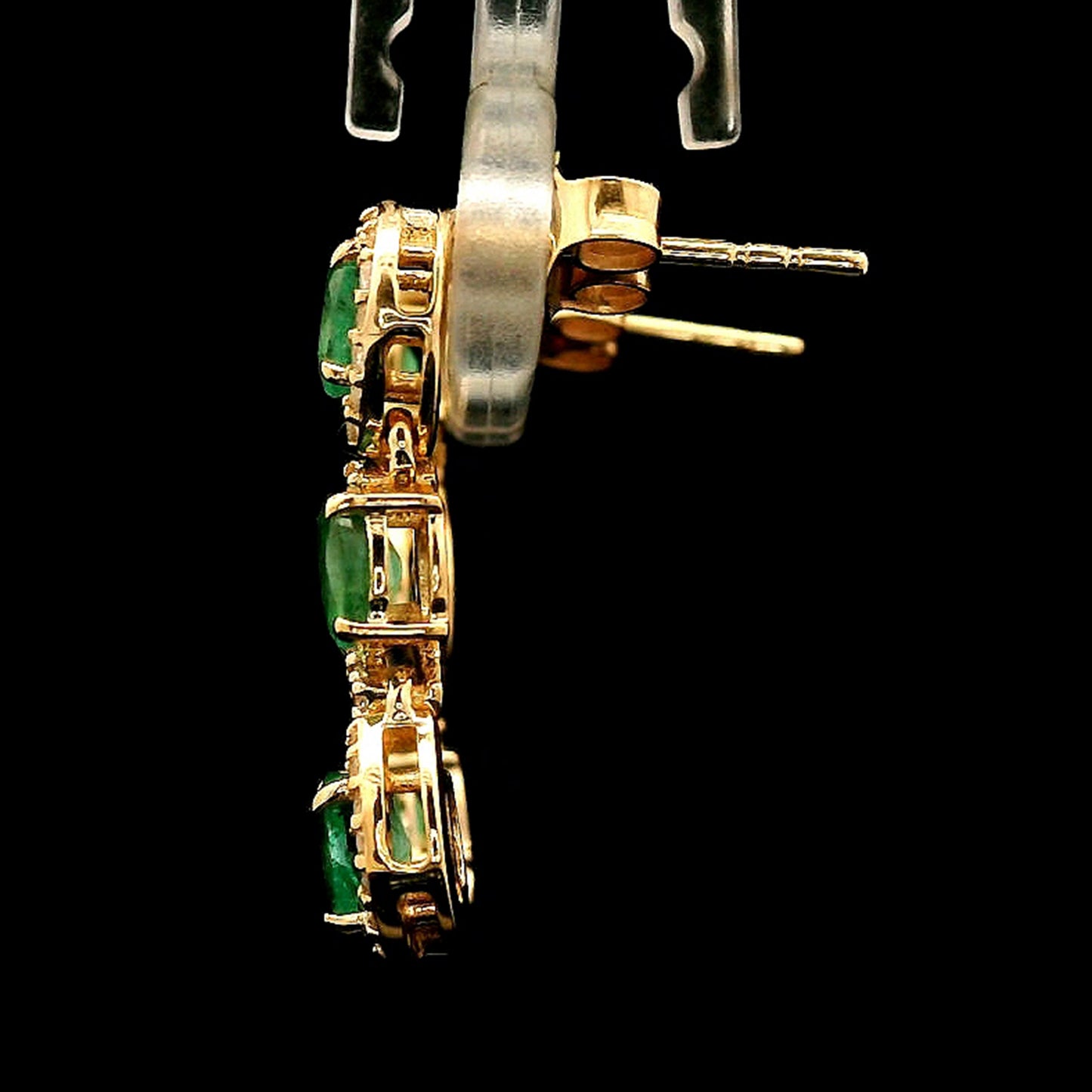 1.36 Ct Oval Emerald 14K Gold Earrings