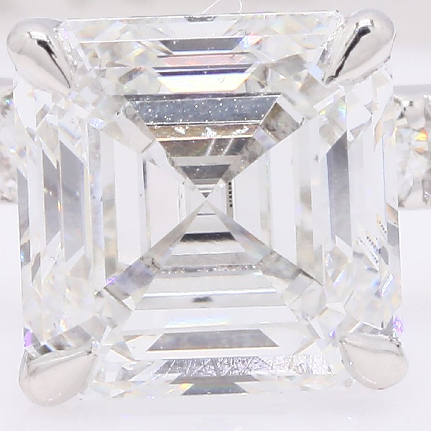 2.22 Ct Square Emerald Cut Lab Grown Diamond 950 Platinum Ring