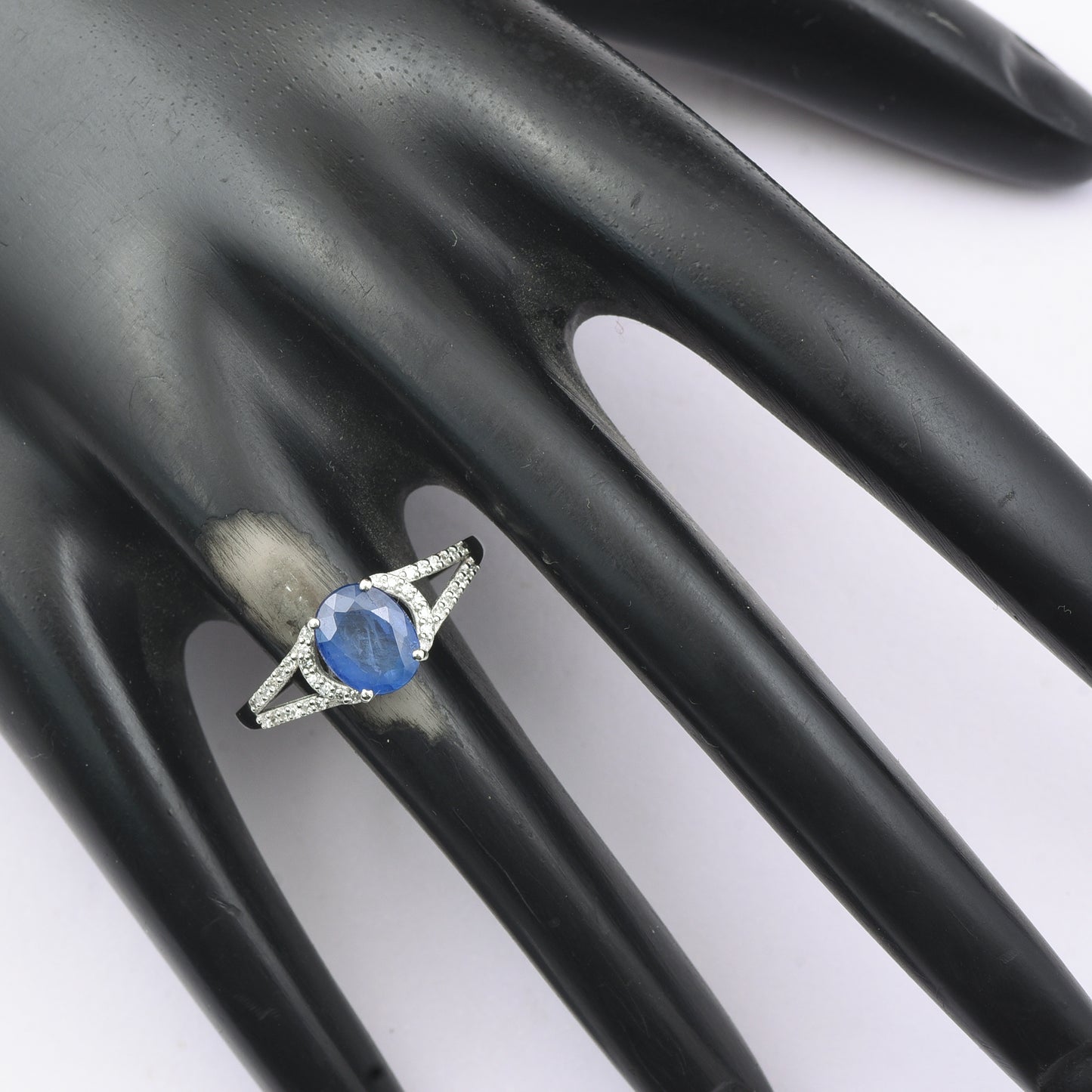 1.66 Ct Oval Mixed Cut Natural Sapphire 950 Platinum Ring