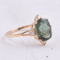 2.89 Ct Cushion Natural Apatite 14K Gold Ring