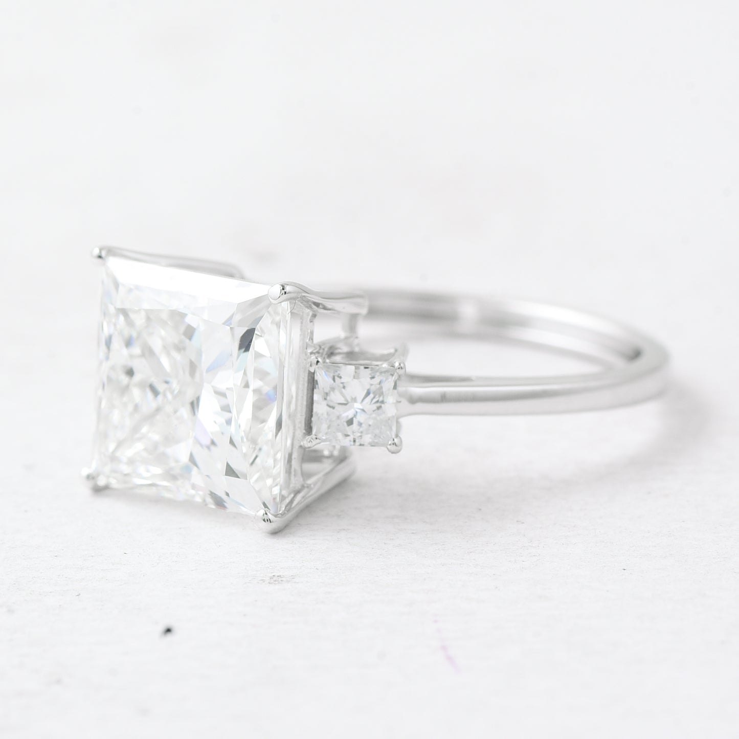 4.83 Ct Square Lab Grown Diamond 14K Gold Ring