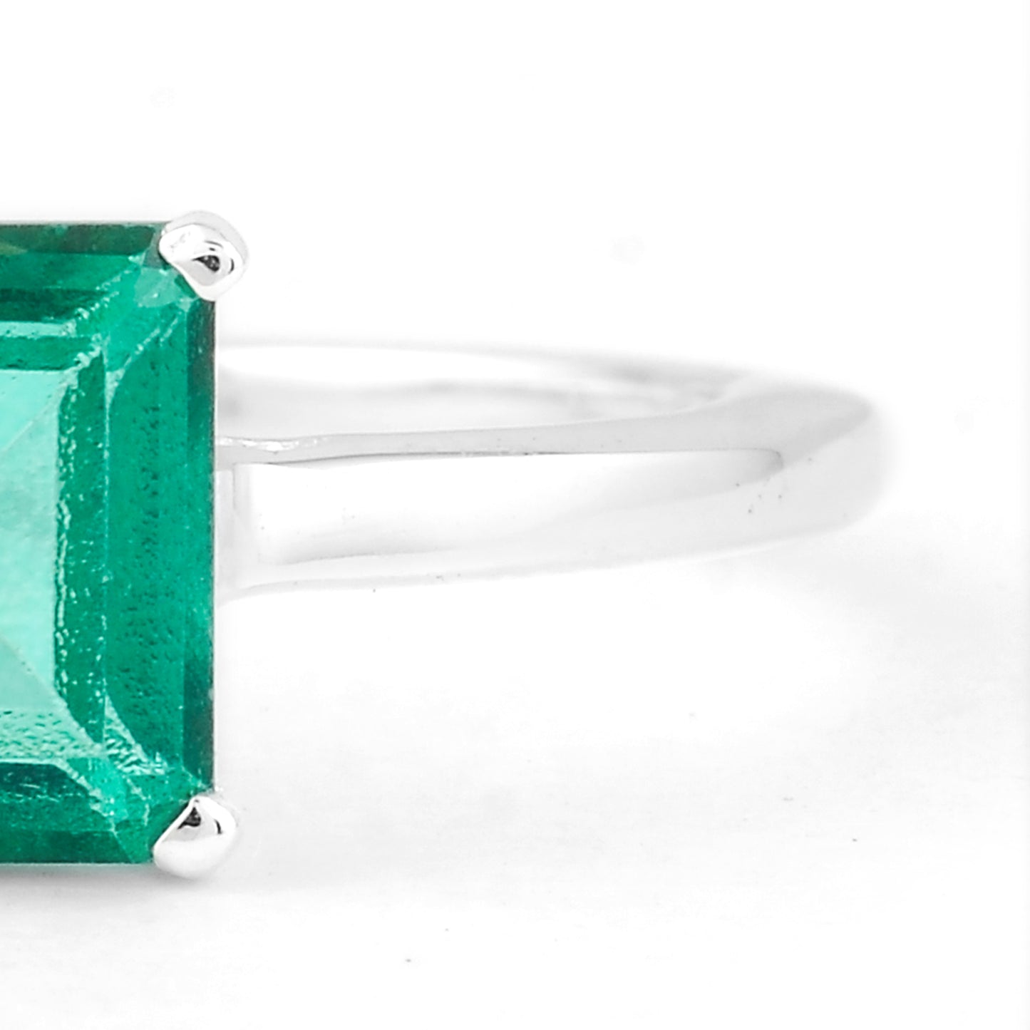 2.05 Ct Octagon Green Topaz 925 Sterling Silver Ring