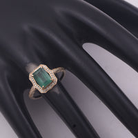 1.92 Ct Octagon Step Cut Natural Emerald 14K Gold Ring